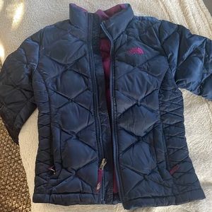 North face, navy blue (purple inside), KIDS M (10/12)